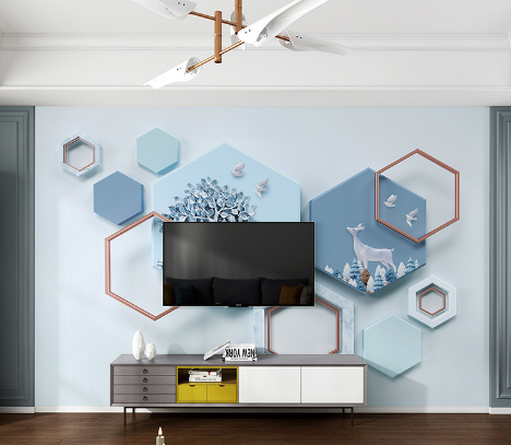 3D欧式无缝客厅电视背景墙壁画8D卧室北欧几何家和背景墙壁纸
