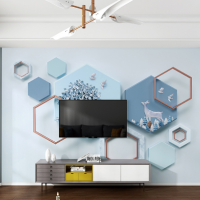 3D欧式无缝客厅电视背景墙壁画8D卧室北欧几何家和背景墙壁纸